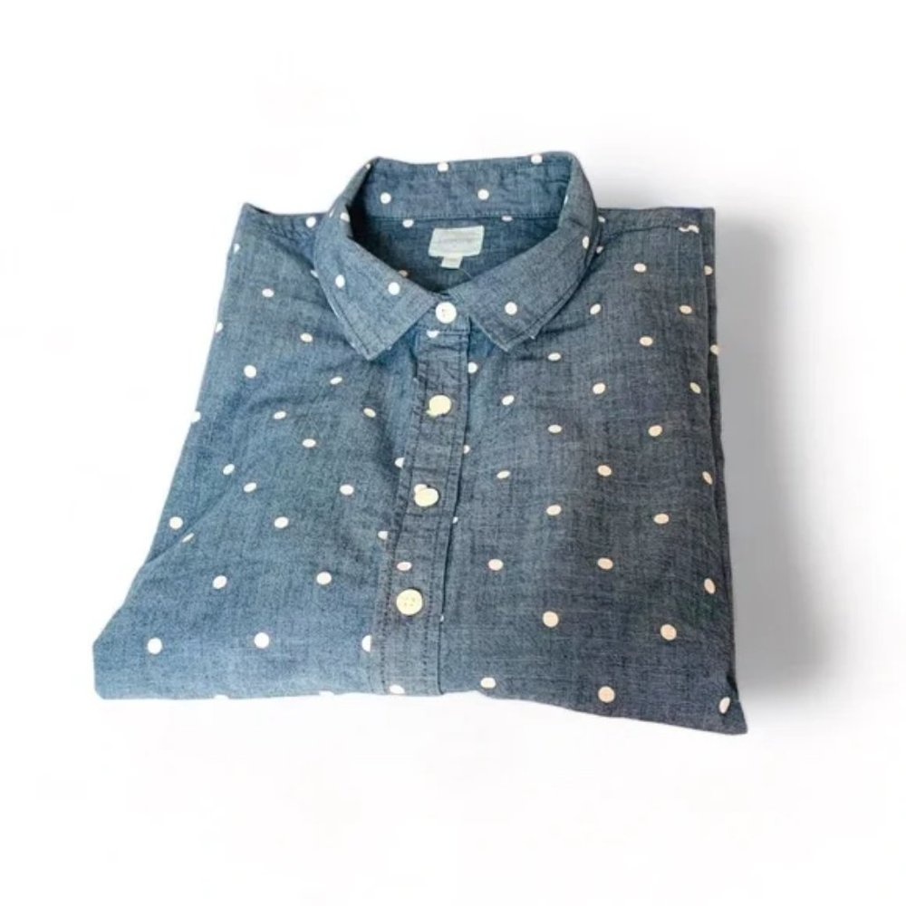 J. Crew Chambray Button Down Long Sleeve Shirt - Women's SIZE XL